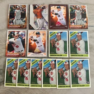 14X CHRISTIAN WALKER 2015 RC LOT: TOPPS CHROME FINEST REFRACTOR HERITAGE DK RED - Picture 1 of 4