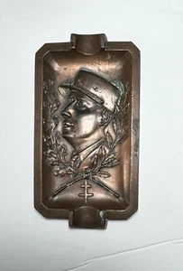 Vintage 40s 50s Era General Charles de Gaulle Bronze ? Copper ? Ashtray Grt Cd! - Picture 1 of 6