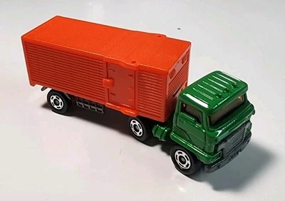 Semirremolque Hino vintage Tomica Tomy #24 verde/naranja HO furgoneta panel fundido a presión Foto 1 de 4