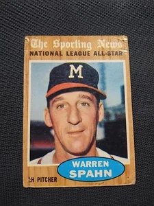 1962 Topps Warren Spahn Milwaukee Braves #399 All Star HOF💥⚾💥 POVERO - Foto 1 di 2