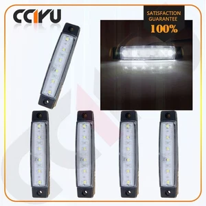 White Van Bus Trailer Truck Side Marker Indicator Light 6Led Sealed-5pcs - Picture 1 of 5