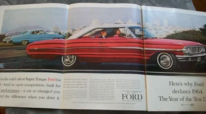 1964 Ford Galaxie 500 XL 2 dr 4 dr hardtop 3 page foldout mid-size-mag car ad - Picture 1 of 1