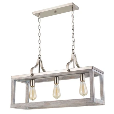 Eglo 203109A Nickel Montrose 3-Light 28"W Linear Chandelier - Изображение 1 из 3