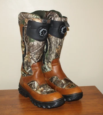 Botas de serpiente impermeables Rocky BOA para hombre talla 11 W cuero marrón camuflaje 16 pulgadas RKS0419 Foto 1 de 4