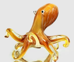 Glasfigur Skulptur Glas TINTENFISCH Fisch MURANO GLASKUNST bezeichnet Ø20cm - Bild 1 von 12