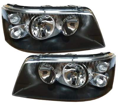 Klarglas Scheinwerfer für VW T5 03-09 schwarz Multivan Transporter + Stellmotor - Bild 1 von 4