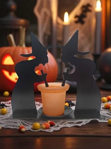 Halloween Witch Metal Votive Candle Holder - Picture 1 of 6