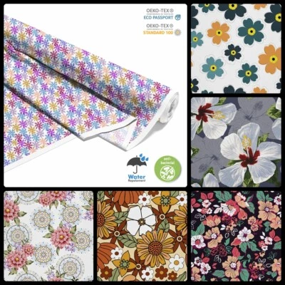 STOFFSHOP OXFORD Bedruckt Polyester Stoff Wasserdicht Meterware Outdoorstoff- Blumen 6