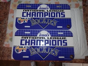 Colorado Rockies License Plate lot of (2) new vintage MLB 2007 NL Champions - Picture 1 of 6