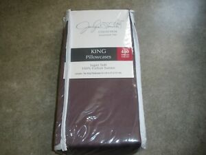 NEW Jaclyn Smith King Set of 2 Pillowcases 400 Thread count Cotton PLUM PURPLE