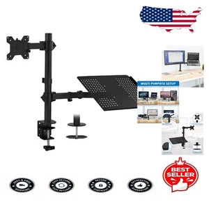 Multi-Functional Desk Mount for 13"-27" Monitors and Laptops | Space Saver - Picture 1 of 11