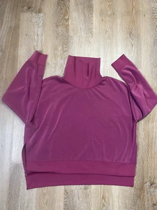 Lululemon Pullover Womens 14 Pink Softstreme Funnel Neck Sweatshirt - Picture 1 of 9