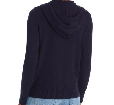 Elie Tahari Cashmere Zip Up Hoodie Full Zip Navy  M;NWT - Image 1 of 4