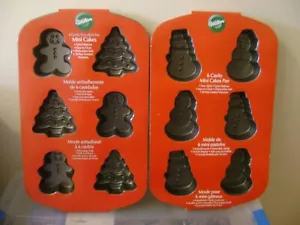 Neu Wilton Mini Kuchenform 6 Hohlräume Winter Schneemann Weihnachtsbäume Urlaub Backen - Bild 1 von 1