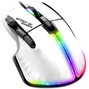 SPIRIT OF GAMER | Weiß Gaming Maus PC mit 12800 DPI 8 Tasten 1 Rapid Fire - Bild 1 von 5
