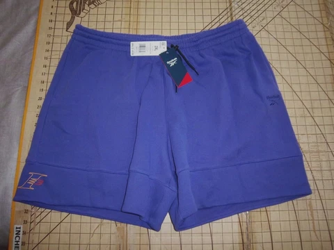 MENS PURPLE 2XL REEBOK NBA ALLEN IVERSON FLEECE SHORTS - NWT Cover