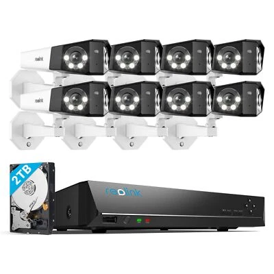 Reolink 8MP Dual-Lens PoE Security Camera System 8CH 2TB NVR with Duo 2 PoE Cam - Image 1 of 4