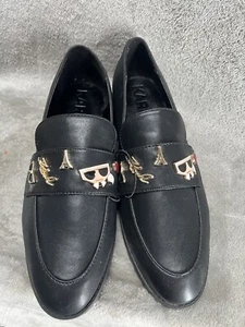 Nuevo Karl Lagerfeld Paris Mujer’s 9.5 Mocasines Negro Vestido Diseñador Zapatos Preppy - Imagen 1 de 11
