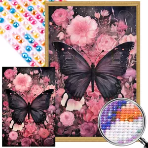 5D DIY Full Round Drill Partial AB Diamond Painting Butterfly 45x65cm - Zdjęcie 1 z 12