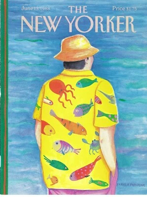 New Yorker Magazine Cover Only June 13 1988  Paparone   Florida Man Beach Shirt Foto 1 de 4
