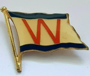 H.H.Wubbe & Co Deutsche Reederei Emaille Stab Mützenabzeichen Hamburg Germany - Bild 1 von 3