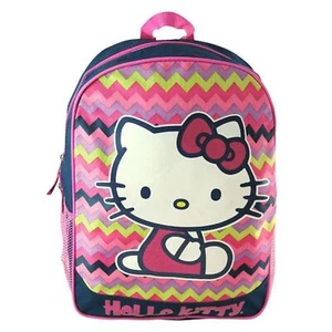 Hello Kitty Zickzack 16" Kinder Schule Reise Rucksack NEU #KU3082616 - Bild 1 von 2