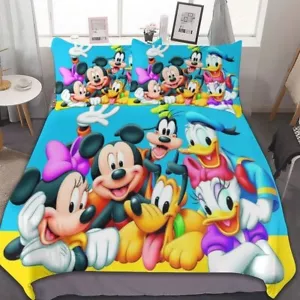 Cartoon Mickey Minnie Mouse Bedding Set Pillowcase Adults Bedroom Decor Gift - Picture 1 of 20