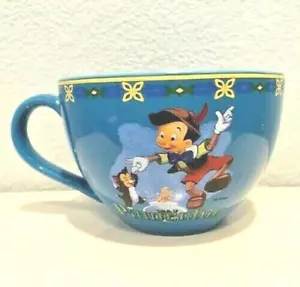 Disney Pinocchio Figaro Cleo Dancing Large Blue Teacup Mug Disney Stores - Picture 1 of 4
