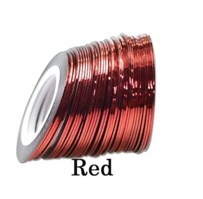 1 Rolle Nail Art Zierstreifen Stripes Fäden 1mm selbstklebend Rot - Bild 1 von 2