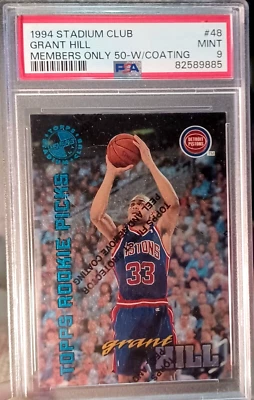 📈 HOF RC Grant Hill W/COATING PSA 9 1994-95 Stadium Members Only 50 Box Set 🏀 - Image 1 of 4