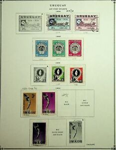 URUGUAY 1956-59 HUMAN RIGHTS AIRMAIL SET OF 10 MINT + USED STAMPS
