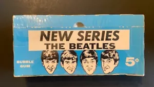 1964 TOPPS BEATLES TRADING CARDS DISPLAY BOX SERIES 2 BLUE VERSION NICE!! - Imagen 1 de 6