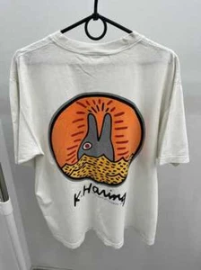 Vintage Keith Haring 1994 Bunny Printed White T-shirt All Size AHN01771 - Picture 1 of 2