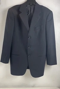 Armani Collezioni Blazer Men Size 40R Black Wool Jacket Designer Classic - Picture 1 of 9