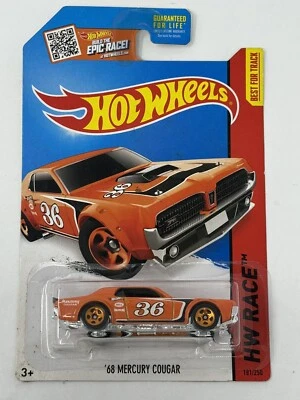 Hot Wheels 2015 Race Orange 68 Mercury Cougar Track Aces 181/250 A6 Foto 1 de 4