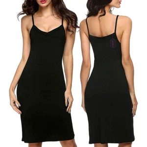 Women's Long Dresses Sexy V-Neck Split Nightgown Dresses Casual Strap Dress USA - Picture 1 of 20