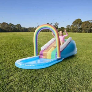 Inflatable Rainbow Sprinkler Slide Pool - Picture 1 of 9