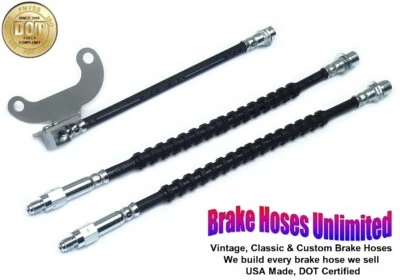 КОМПЛЕКТ ТОРМОЗНЫХ ШЛАНГОВ Lincoln Continental 1975 1976 1977 1978 1979 с задними барабанными тормозами - Изображение 1 из 2