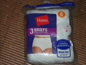 Bragas cortas blancas de algodón Hanes para mujer - Pack de 3 talla 6/M - Imagen 1 de 2