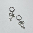 Bowknot Shape Sweet Cool Earrings Stainless Steel Party Gift