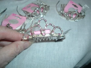 4 Girls Disney Store Princess Rhinestone Jeweled Crown Tiaras New w Tags - Picture 1 of 4