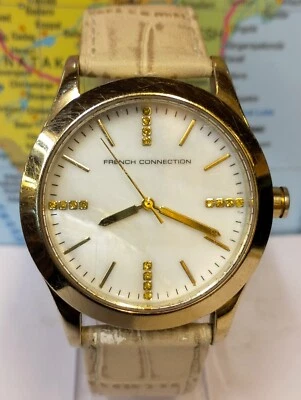 FRENCH CONNECTION QUARTZ MOTHER OF PEARL FC-1099 WOMEN'S FULL WORKING VTG. WATCH - Image 1 of 4