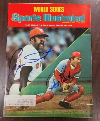Johnny Bench Luis Tiant Signed Sports Illustrated 10/20/75 Beckett Auto Reds Sox - Image 1 of 4