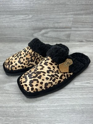 ARIAT Ladies Jackie Indoor/Outdoor Slippers- LEOPARD SQUARE TOE  SZ 8 NEW - Image 1 of 4