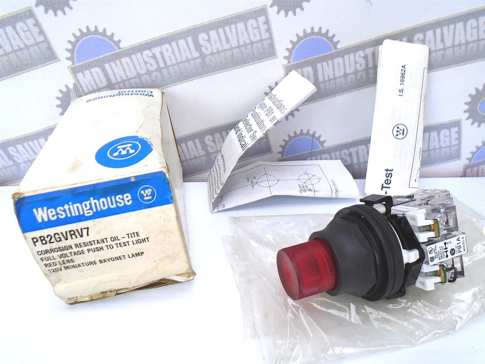 Westinghouse - PB2GVRV7 - PB2GV0V7 - Luz indicadora de empuje para probar - OIL TITE Foto 1 de 4