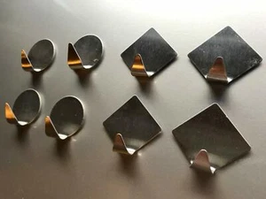 4 adhesive hooks stainless steel round or square... towel rail holder towel hook - Picture 1 of 5