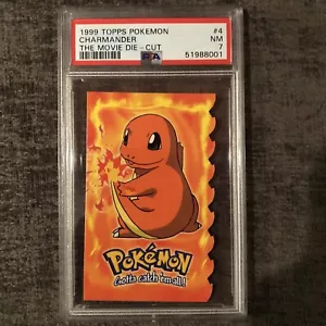 #04 Charmander Embossed Die Cut 4 of 12 Topps First Movie Pokemon Card PSA 7 NM - Picture 1 of 3