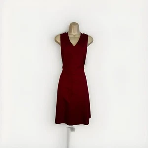 Halston Heritage Burgunderrot Kleid Cut-Out Rücken Damengröße 12 - Bild 1 von 4