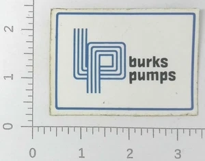Vintage Burks Pumps Decatur Illinois Advertising Sticker Decal - Picture 1 of 1