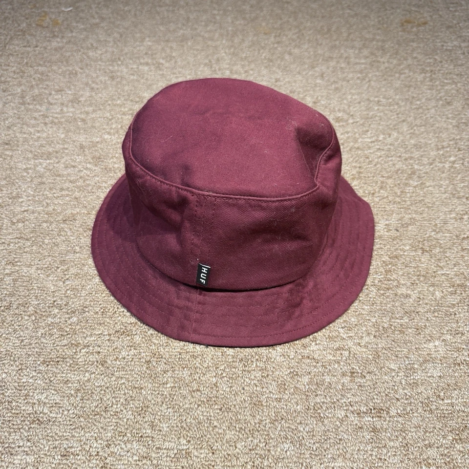 Sombrero cubo de algodón granate Huf hecho en EE. UU.  Foto 1 de 4